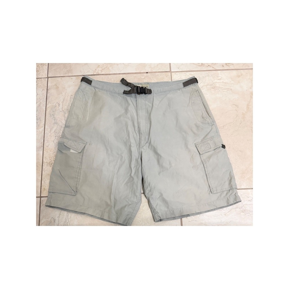 Cubavera Mens Cargo Shorts Gray Cotton‎ Nylon Belted Utility Hiking Size 36
